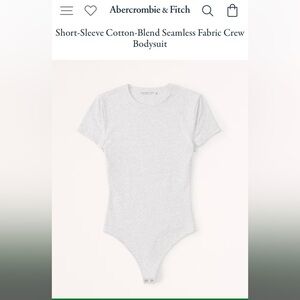 Short-Sleeve Cotton-Blend Seamless Fabric Crew Bodysuit | Heather Gray
